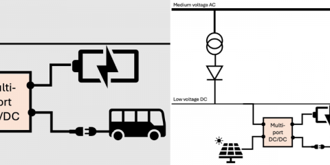 Highly efficient integration of large-scale energy storage at the third rail of traction grids